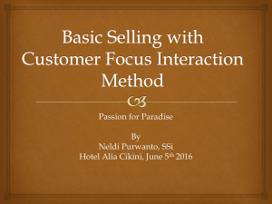 Konsep Dasar Selling with Customer Focus Interaction