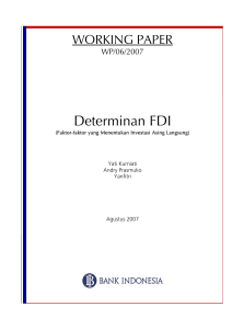 Determinan FDI - Bank Indonesia