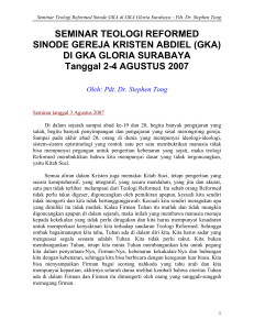 Seminar Reformed GKA (2) - Pdt. Dr. Stephen Tong