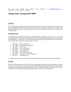 Sekilas Info Tentang ISO 9000 : Website Haris Munandar : http