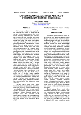 ekonomi islam sebagai model alternatif pembangunan ekonomi di indonesia penerapan bank syariah ekonomi islam sebagai model alternatif pembangunan ekonomi di indonesia penerapan bank syariah