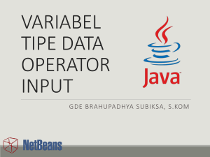 variabel tipe data operator input