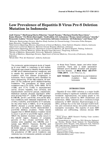 Low prevalence of hepatitis B virus pres deletion mutation in Indonesia