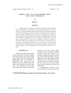 Oseana, Volume XX, Nomor 2, 1995 : 1 – 12 ISSN 0216 – 1877