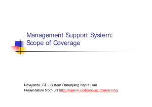 Management Support System: Scope of Coverage