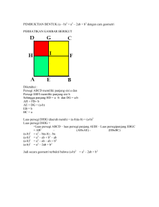 PEMBUKTIAN BENTUK (a – b)2 = a2 – 2ab + b2