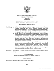 undang-undang republik indonesia nomor 9 tahun 1985 tentang