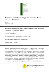 Indonesian Journal of Sociology and Education Policy