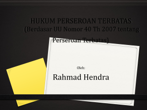 Hukum Perseroan Terbatas - Rahmad Hendra, SH.,M.Kn.