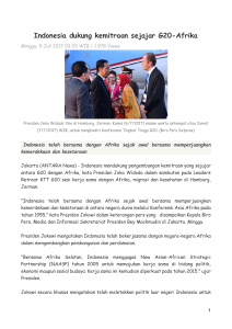 Indonesia dukung kemitraan sejajar G20-Afrika