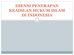 Penerapan Keadilan Hukum Islam di Indonesia