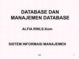 database dan sistem manajemen database
