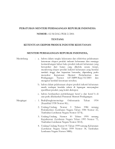 Mentri Perindustrian dan Perdagangan Republik Indonesia