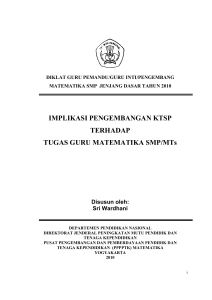 Tugas Pengembangan KTSP SMP - MGMP Matematika Satap Malang