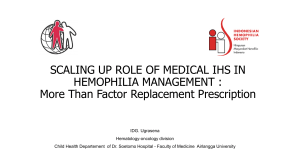 scaling up role of medical ihs in hemophilia management : more