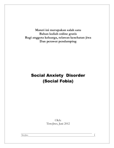 Social Anxiety Disorder (Social Fobia)