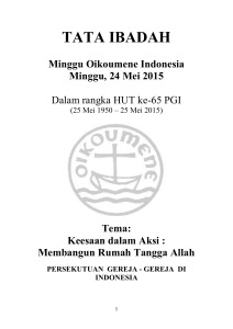 Tata Ibadah Minggu Oikoumene PGI 2015 (Doc file)