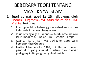 BEBERAPA TEORI TENTANG MASUKNYA ISLAM