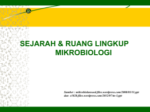Kuliah 1 Sejarah mikrobiologi