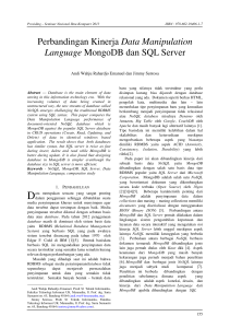 Perbandingan Kinerja Data Manipulation Language MongoDB dan