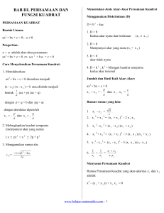 bab iii. persamaan dan fungsi kuadrat