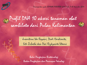 Profil DNA 10 aksesi tanaman obat sambiloto dari