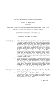 peraturan pemerintah republik indonesia nomor 27 tahun 2009