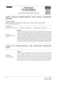 aspek hukum internasional pada batas “imajiner” negara aspects of