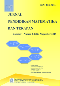 jurnal pendidikan matematika dan terapan