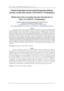 Media Pembelajaran Interaktif Pengenalan Bahasa Jerman Untuk