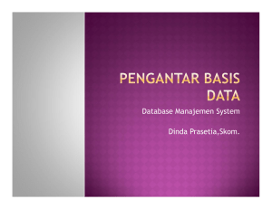 Database Manajemen System Dinda Prasetia,Skom.