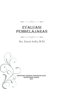 EVALUASI PEMBELAJARAN Drs. Zainal Arifin, M.Pd DIREKTORAT