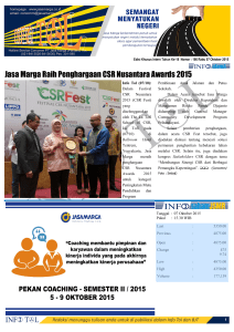 Jasa Marga Raih Penghargaan CSR Nusantara