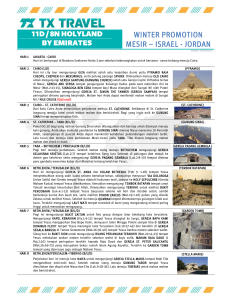 11d / 8n holyland by emirates winter promotion mesir