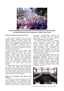 Model Pembangunan Ekonomi dan Investasi Indonesia Yang