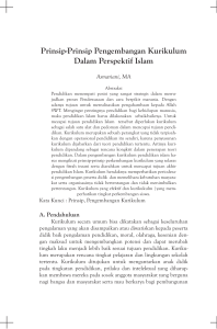 Prinsip-Prinsip Pengembangan Kurikulum Dalam Perspektif Islam