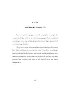 bab iii metodologi penelitian - Perpustakaan Universitas Mercu Buana
