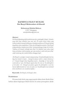 KAFIRNYA FILSUF MUSLIM: Ibn Rusyd Meluruskan al-Ghazali
