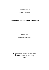 Algoritma-algoritma Pendukung Kriptografi