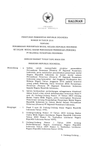 penambahan penyertaan modal negara republik indonesia ke