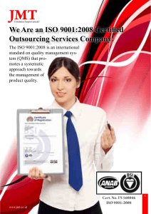 We Are an ISO 9001:2008 Certified Outsourcing Services Company!