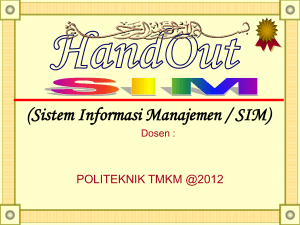 Sistem Informasi Manajemen / SIM - E