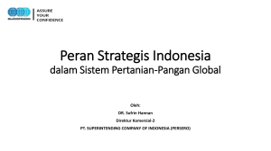 Peran Strategis Indonesia dalam Sistem Pertanian
