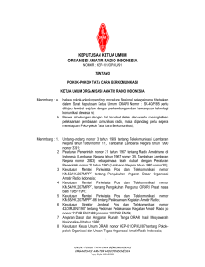 keputusan ketua umum organissi amatir radio indonesia