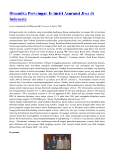 Dinamika Persaingan Industri Asuransi Jiwa di Indonesia