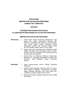 KEP 14 2004 Pedoman Perjanjian di DKP