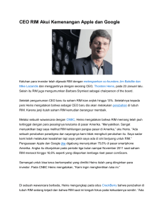 CEO RIM Akui Kemenangan Apple dan Google