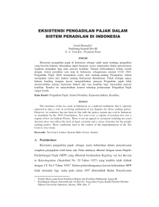 Eksistensi Pengadilan Pajak dalam Sistem Peradilan di Indonesia