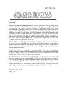 The Official Journal of the Indonesian Chemical Society Editorial