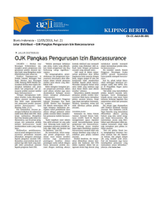 Bisnis Indonesia – 12/05/2016, hal. 21 Jalur Distribusi – OJK